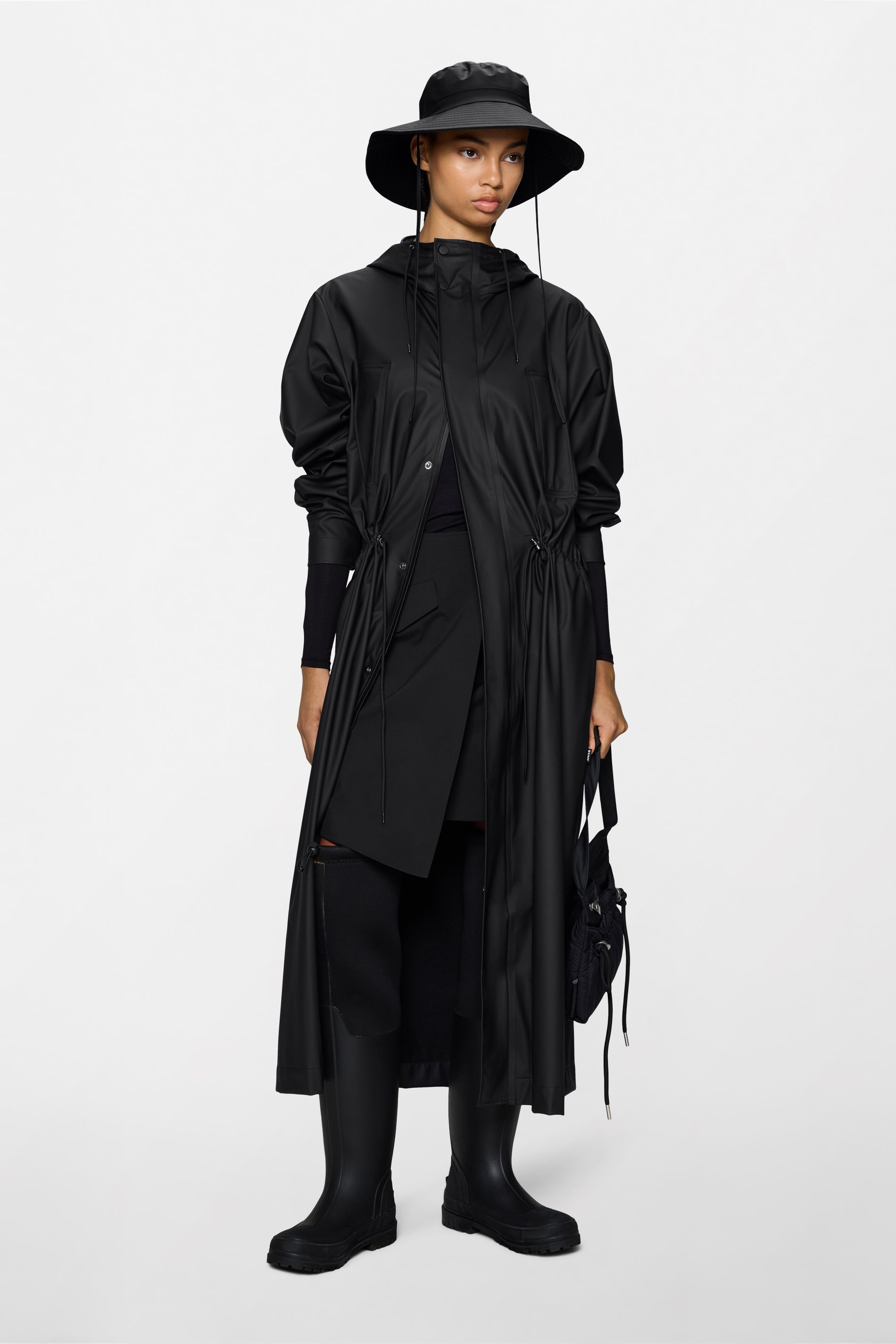 RAINS Bold Longest Jacket Black Jacket