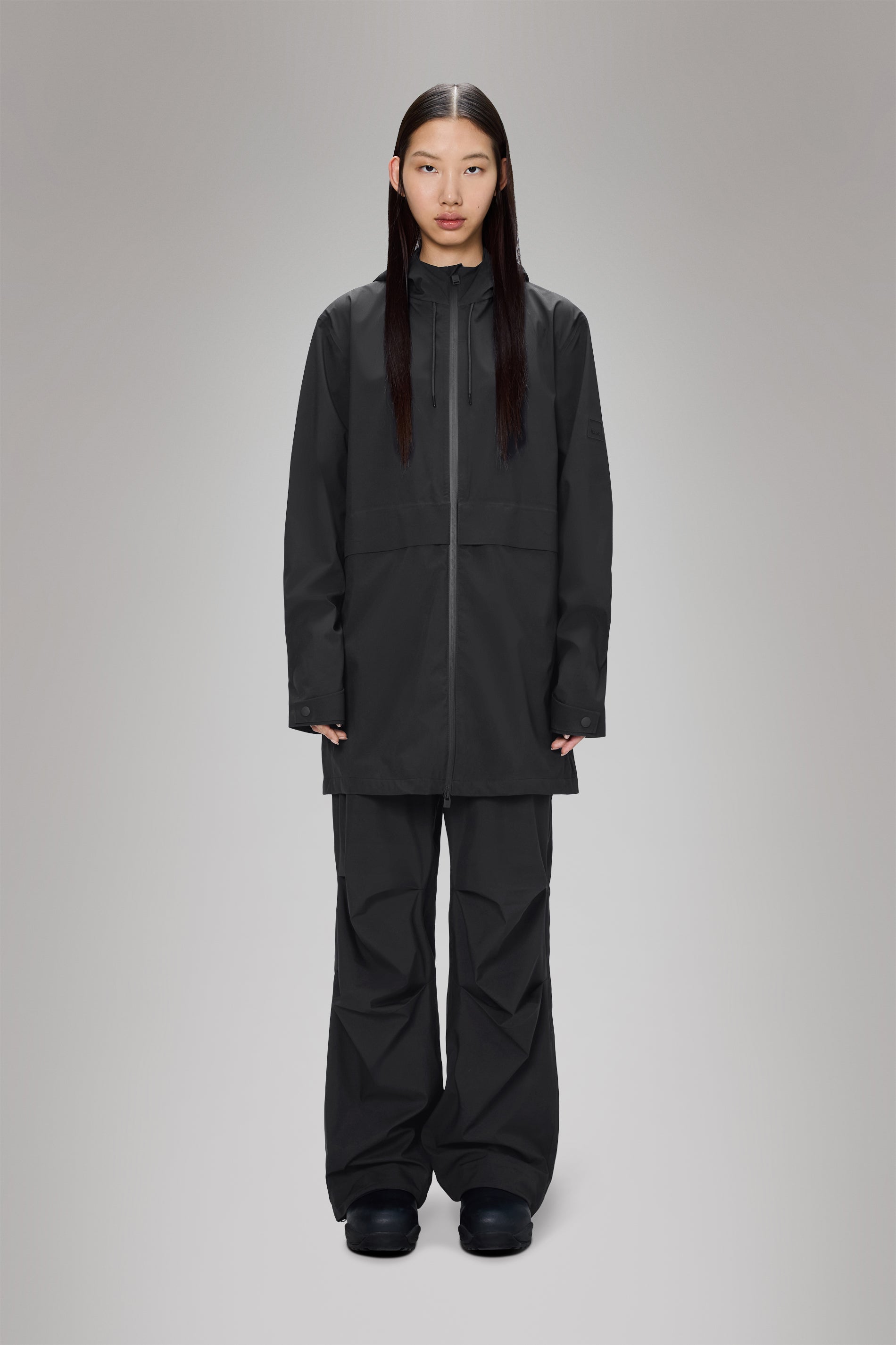 RAINS Suva Hardshell Long Jacket Black Jacket