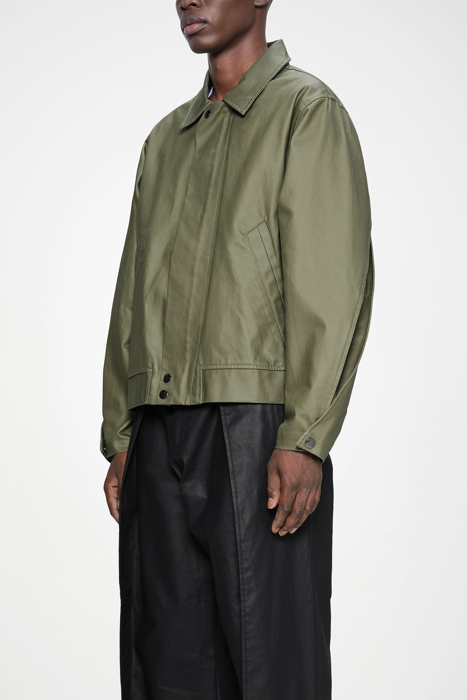 RAINS Heavy Woven Overshirt Moss Long Sleeve