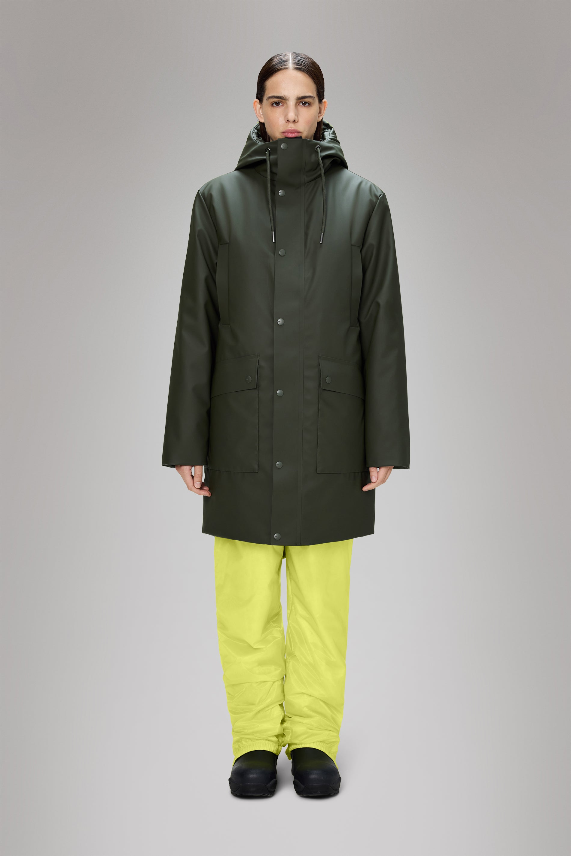 Rains Nome Long Parka Green Jacket