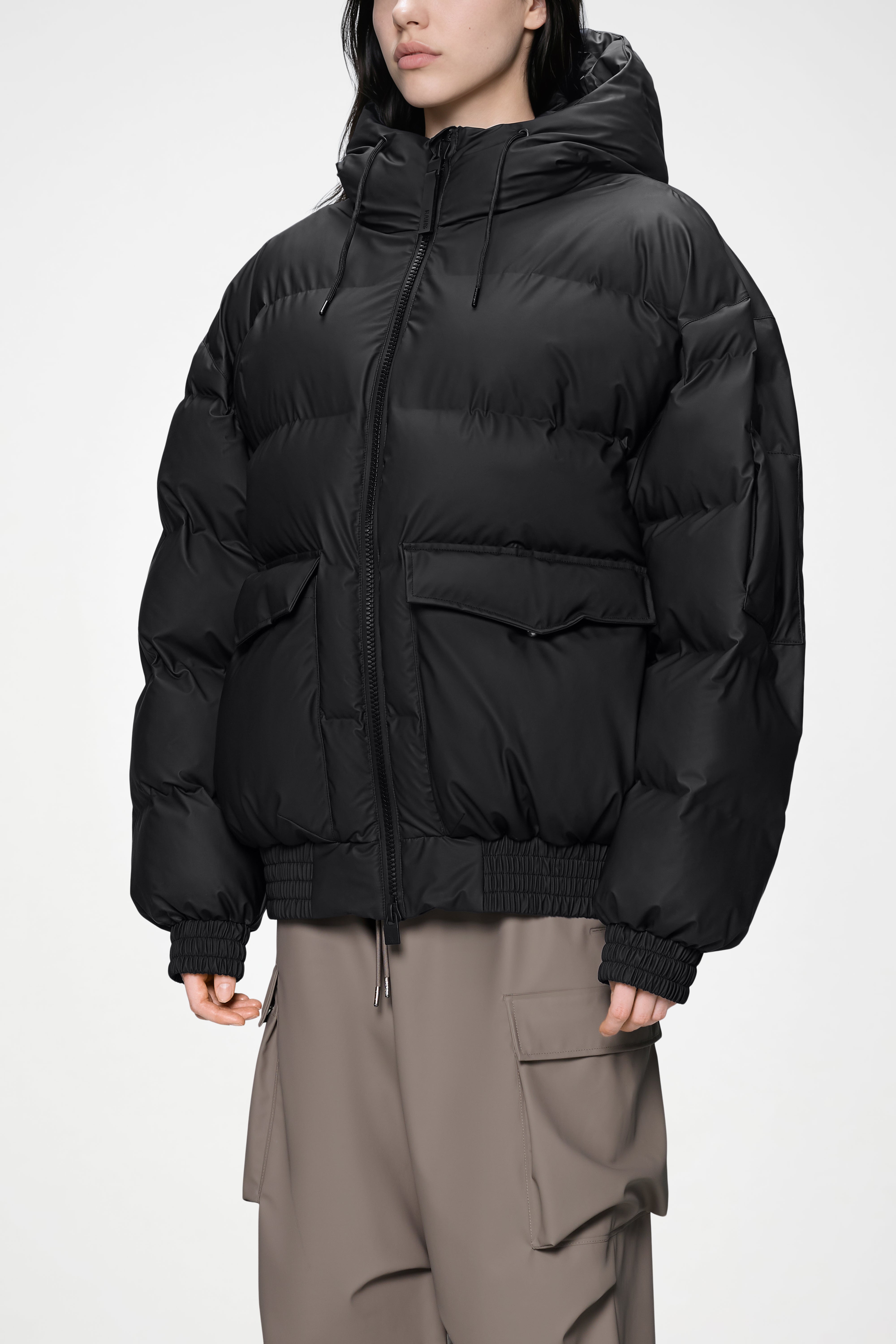 RAINS Alta Bomber Puffer Jacket Black Jacket